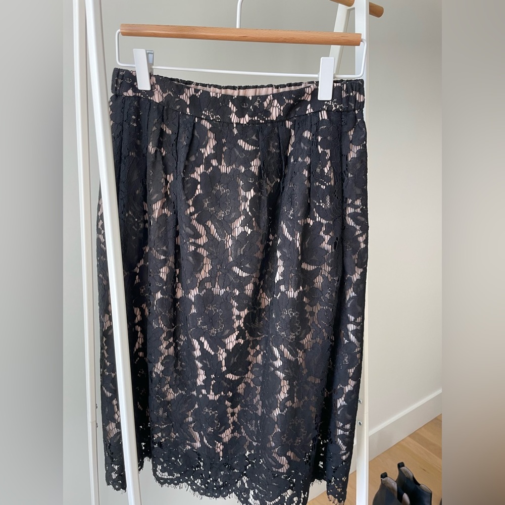 J Crew Blk Lace Skirt